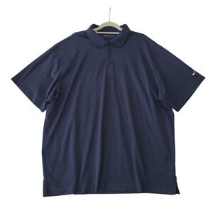 Nike Dri-FIT Polo Shirt Mens 3XL Blue Golf Athletic Performance Swoosh Logo